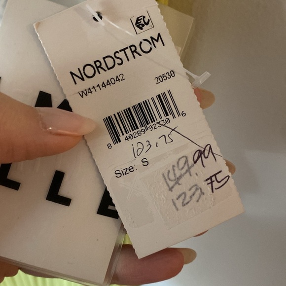 Simon Miller Boge Ribbed One-Shoulder Slit Body-Con Dress Yellow Green NWT S - Picture 7 of 8